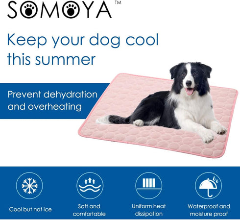 Dog Self Cooling Mat Pet Washable Summer Pads Blanket Hot Weather Sleeping Kennel Mat,Ice Silk Sleep Mat Pad Non-Toxic Breathable Sleep Bed for La...