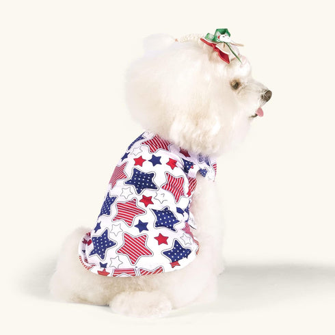 CuteBone 4th of July Dog Shirts 2-Pack Soft Pet Clothes Breathable Summer Vest for Small Puppy and Stretchy Cat Apparel 2BX13XL...