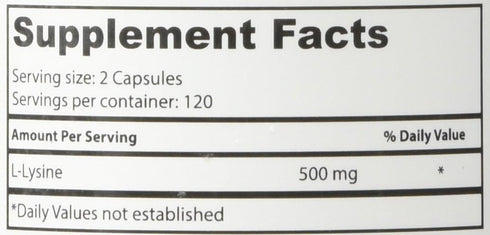 Superior Labs – Best L-Lysine NonGMO - Dietary Supplement –500 mg Pure Active L-Lysine – 120 Vegetable Capsules – Supports Calcium Absorption – Im...