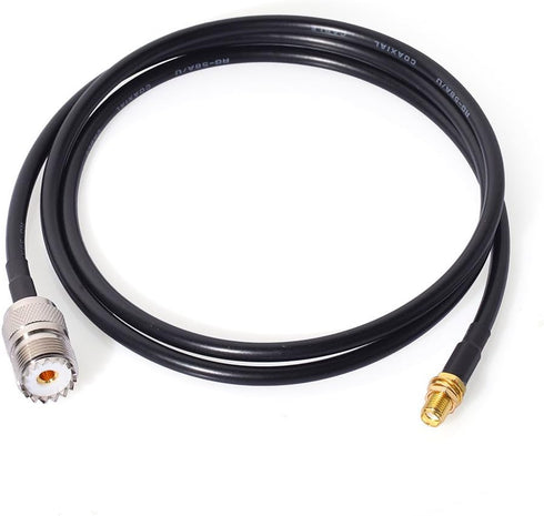 Bingfu Ham Radio Antenna Adapter SMA Female to UHF SO239 Female RG58 Coaxial Jumper Cable 1m 3 feet (2-Pack) for Handheld Ham Two Way Radio Walkie...