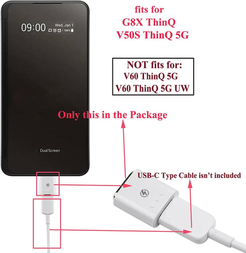ubrokeifixit Ubrokeifixit for LG G8X ThinQ Dual Screen Cover Case Charging Magnetic Adapter Gender Charger Connector Replacement for LG G8X ThinQ,...