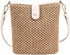 Women Small Faux Straw Bag Mini Woven Bucket Bag Summer Beach Bag Fashion Crossbody Bag Shoulder Bag Handbag...