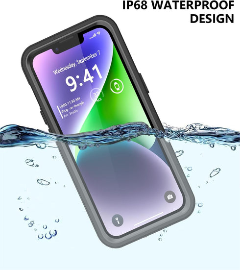 for iPhone 14 Waterproof Case with Built-in Screen Protector, Shockproof Dustproof Full Body Protective IP68 Waterproof Phone Case for iPhone 14 6...