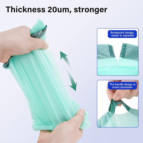 4 Gallon Compostable Trash Bags Drawstring Biodegradable Trash Bags 100% Compost Small Trash Bags for Kitchen Bathroom Office ASTM D6400 BPI Certi...