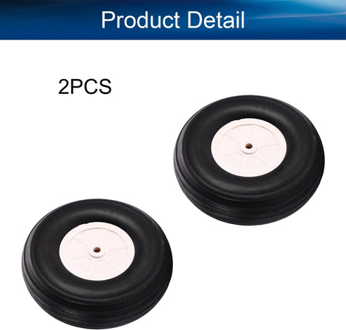Heyiarbeit 4" RC Model Airplane Foam Wheel Super Light Tire and Wheel Sets for RC Airplane PU Sponge Tire with Plastic Hub 2 Pcs...