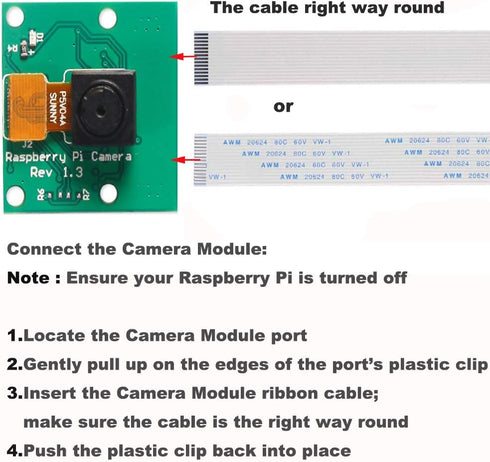 Raspberry Pi Mini Camera Video Module 5 Megapixels 1080p Sensor OV5647 Webcam for Raspberry Pi Model A/B/A+/B+, Pi 2B and Raspberry Pi 3B, Pi 3 B+...