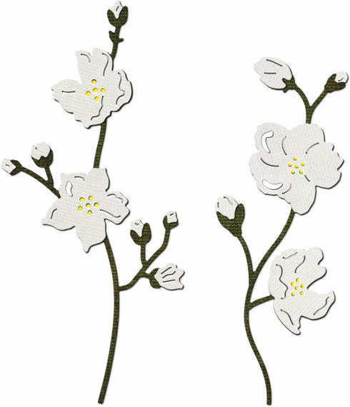Pear Blossom Plant Metal Cutting Dies for Card Making, Paper Embossing Die Cuts Kit Templates, Storage Pockets Supplies, Photo Frame Album DIY Scr...