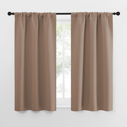 NICETOWN Kitchen Window Blackout Curtains - Window Treatment Thermal Insulated Rod Pocket Small Blackout Draperies/Drapes for Bedroom/Kitchen (Cap...