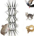 Animal Repeller Defender, Stainless Steel Sharp Blade Spikes Scarer Device,Deterrent Strips Fence for Pipes Acces Silvery...