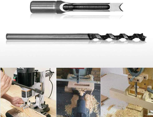 SaferCCTV Square Hole Drill Bit, 1/2 Inch Woodworking Mortiser Drill Bit, Hollow Chisel Mortise Drill Tool...