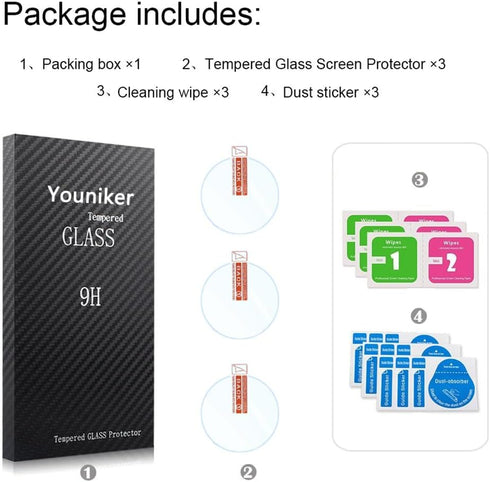 3 Pack Compatible with PRW3500 Watch Screen Protectors Tempered Glass for PRW-3500/ PRW-3500Y/ PRW-3500T Screen Protector Foils Glass Anti-Scratch...