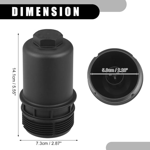 Oil Engine Filter Housing Cap Cover No.06K115408 - Car Oil Filter Housing Cap - for Volkswagen Plastic Black - 1 Pc...