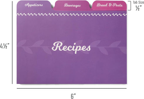 Jot & Mark Recipe Card Dividers | 24 Tabs per Set, Works with 4x6 Inch Cards, Helps Organize Recipe Box (Rainbow)...