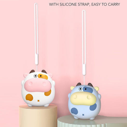 Electric Mini 2 Levels USB Rechargeable Fast Heating Cartoon Cow Night Light Heater (White)...