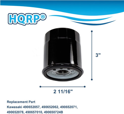 HQRP Oil Filter compatible with Kawasaki FH381-721V, FH601-770D, FJ180V and FX751-1000V; for 14-19 HP series Engines...