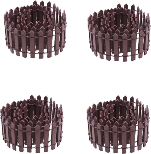 4Pcs Miniature Fairy Garden Fence 35 Inch Fairy Garden Accessories DIY Wood Picket Fence for Dollhouse DIY Crafts Project...