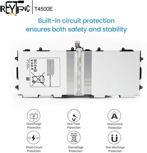 REYTRIC T4500E Battery Compatible with Galaxy Tab 3 10.1 GT-P5210 P5200 P5220 P5213 Series Tablet T4500C T4500U with Tools 3.8V 6800mAh...