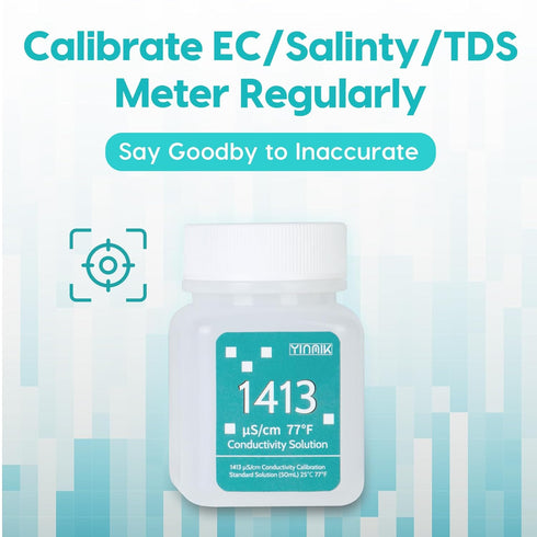 1413 ?S/cm Calibration Solution, Conductivity Salt Standard Buffer Solution for 5 in 1 Salinity Tester, EC Meter, TDS Meter, 7 in 1 Multi-Paramete...