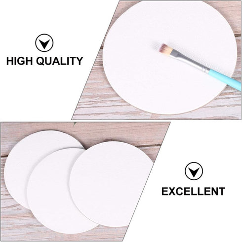 10pcs Round Painting Canvas Panel Boards Canvas Drawing Board Stretched Artist Canvas Canvas Painting Board for Drawing Painting DIY Student Artis...