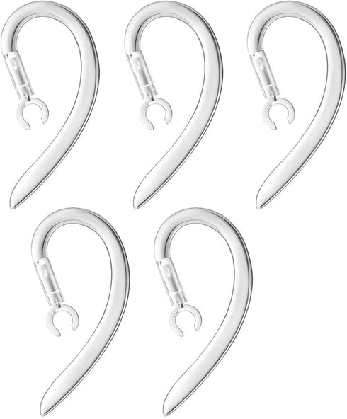 Ear Hooks 360° Rotatable Multi-Dimensional Adjustable Soft Silicone Universal Headset Clips Anti-Slip Sports Clamp Loop Replacement Comfortable 5P...