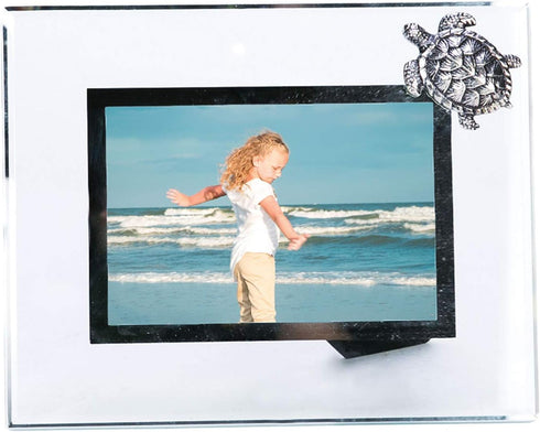 Beachcombers 4X6 Frame with Pewter Turtle White...