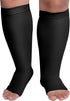 KEKING® Extra Wide Calf Compression Socks for Men & Women, 20-30 mmHg Compression Stockings Open Toe - Plus Size Knee High Support Hose for Varico...