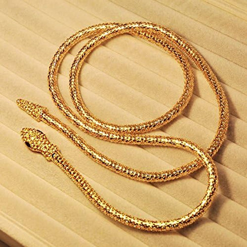 LUREME Flexible Bendable Snake Necklace, Adjustable Snake Collar Choker Necklace, Snake Waist Chain for Women (nl006311)...