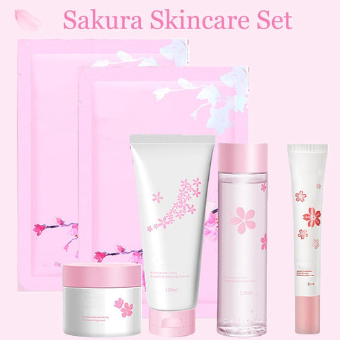 6Pcs Amino Acid Skin Care Products Set, Sakura Skin Care Sets, Nicotinamide Skin Care Gift Set for Women Girls, Skincare Routine Set, Face Care Ki...