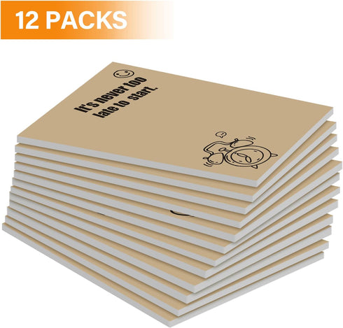 12 Pcs Sticky Notes 3 x 4 Inch Cute Sticky Notes Post Notes Motivational Stick Pads Appreciation Self Sticky Notes for Office School, 30 Sheets Ea...