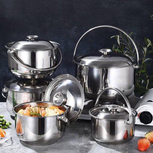 Zerodeko Stainless Steel Stock Pot With Lid Stew Cooking Pot Soup Pot Stew Simmering Pot Stockpot Pasta Pot Cookware For Home Kitchen Restaurant 1...