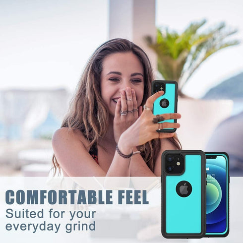 for iPhone 12 Waterproof Case,Waterproof Shockproof Dustproof IP68 Full-Body Hard Case Built-in Screen Protector Underwater Outdoor Waterproof Cov...
