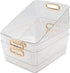 Bringer Clear Plastic Storage Bin, 4-Pack Multi-use Prganizer Bins...