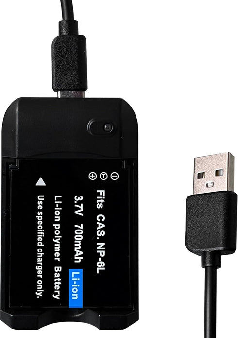 Digital Camera Battery Charger and 3.7V 700mAh NP-6L Rechargeable Lithium Battery (NP-6L Battery Charger)...