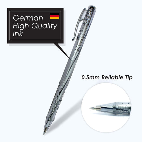 Ballpoint Pens, Black Ink, 0.5mm Fine Point, 50 Count Pack, Quick Smooth Writing, Ball point Pens, for School, Office Supplies (FO-09-Black...