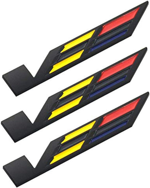 3x Black V Car Body Trunk Lid Sticker Badge Emblem Compatible For ATS CTS SRX XTS (Black/Yellow/Red)...