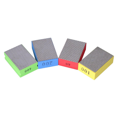 Grit Polishing Pads, Power Polishing Kit Diamond Hand Polishing Pad, 60 100 200 400 Grit Reusable Foam Sanding Block, for Sanding Concrete Glass S...