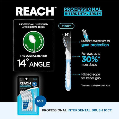 Reach Interdental Brush Cleaners 6-Pack, Tight, 60 Count, Sensitive Gum Protection, Plaque Remover, Brushes Between Teeth & Braces, Dental Toothbr...