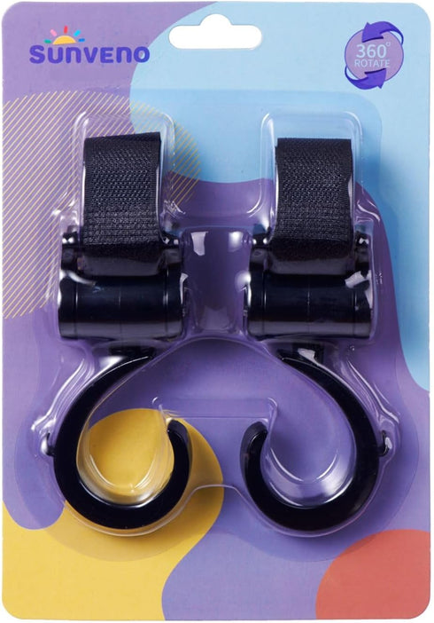SUNVENO Baby Stroller Hooks for Mom Purse Shopping Grocery Bag and Accessory - (2 Pack)...