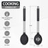 Pack of 2 Large Silicone Cooking Spoons, Non-Stick Stainless Steel Slotted and Solid Spoon Set for Serving, Mixing, Draining, Heat Resistant, Scra...