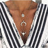 Caiyao Boho Women's Layered Necklace Cowboy Cowgirls Western Women's Chain Necklace Evil Eye Bull Head Necklace Women's Silver Cresent Moon Pendan...