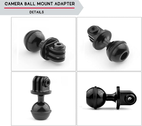 Ball Mount Adapter,Compatible with RAM Ball Head Mounts Compatible Gopro Series/AKASO/DJI/OSMO/SJCAM Sports Camera,Aluminum Alloy Ball Action Came...