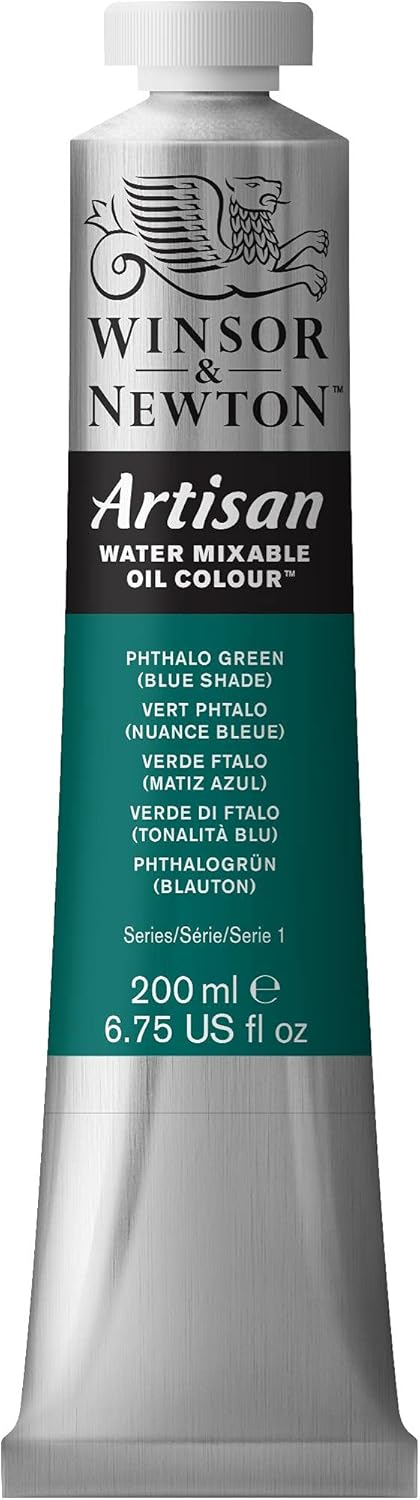 Winsor & Newton Artisan Water Mixable Oil Colour, 6.75-oz (200ml), Phthalo Green (Blue Shade)...