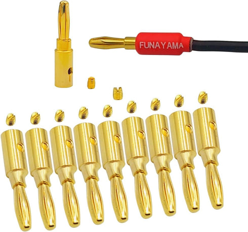 4mm Banana Plugs, Gold Plated Speaker Banana Plug Connectors for Speaker Wire, Wall Plate, Multimeter Test Leads, Battery Charger Adapter(5 pair/1...