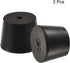 MECCANIXITY Rubber Tapered Plug 27mm to 34mm with Hole Test Tubes Bungs Stopper Black for Lab Home 3 Pieces...