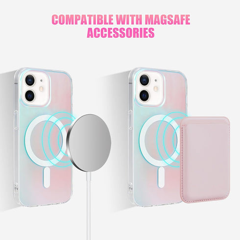 Tuokiou for Magnetic iPhone 11 Case, Compatible with Magsafe, Holographic Iridescent Unique Shockproof Translucent Matte Aesthetic Phone Case with...