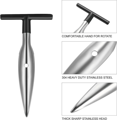 Stainless Steel Coconut Tool, 2 PCS with Durable Wooden Handle...