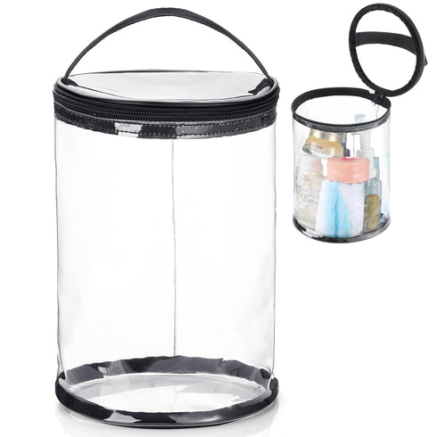 Sanwuta Clear Toiletry Bag Waterproof Lotion Bag Black Makeup Travel Bag Makeup Case Portable Survival Organizer Pouch Carry Travel Accessories Ba...