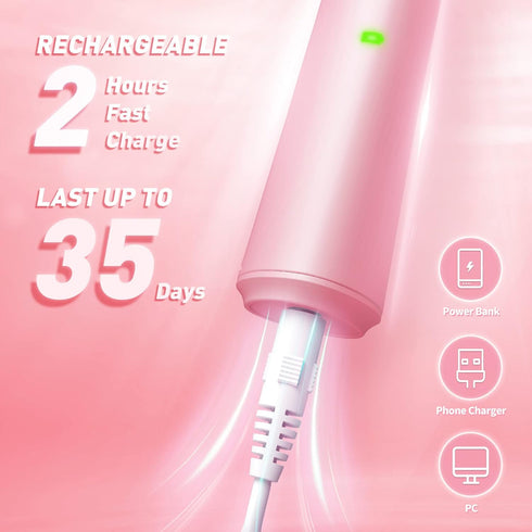 Electric Toothbrush for Adults with Holder and 10 Brush Heads, Rechargeable Toothbrush Electric Fast 2 Hr Charge Last 35 Days, 40000 VPM and 3 Mod...