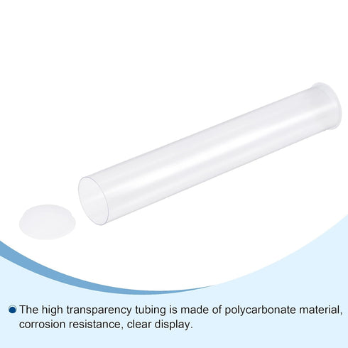 MECCANIXITY Clear Storage Tube Small Plastic Round Tubing with Caps Rigid Bottle Container 30x32x200mm/8 Inch Diameter for Item Stored...