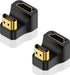 Poyiccot 8K HDMI 180 Degree Adapter, U Shaped HDMI Adapter, Down Angle HDMI 2.1 Male to Female Adapter 48Gbps HDMI Extender Adapter with LED Indic...